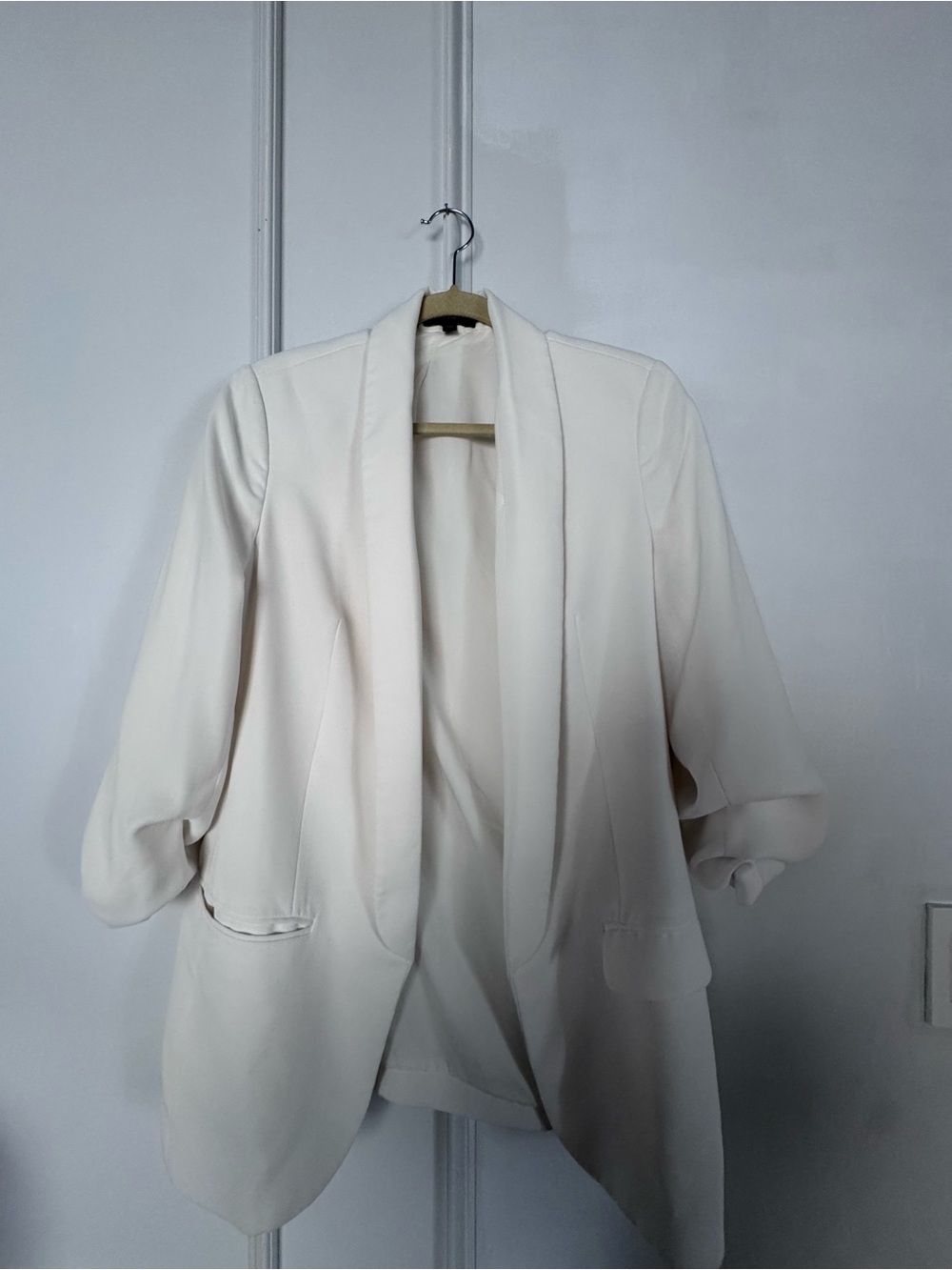 Express Women's Ivory Open-Front Blazer